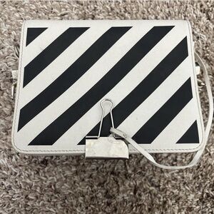 Stylish Black and White Striped Women's Bag